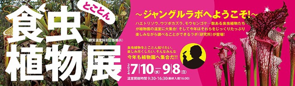 新潟県立植物園　企画展示「とことん食虫植物展〜ジャングルラボへようこそ！〜」