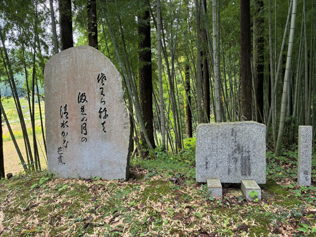 芭蕉公園に刻まれている句　さはらねば汲まれぬ月の清水かな